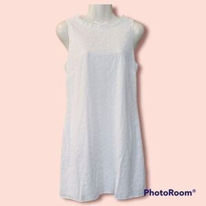 Sail to Sable White Eyelet Sleeveless Dress  sz S *